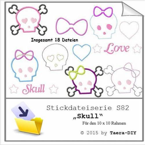 Stickdatei Serie Skull S82 Totenkopf