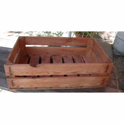 Vintage Obstkiste aus den 60er Jahren – Große alte Holzkiste im Originalzustand, Berlin Grünau