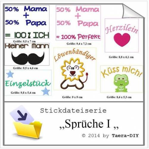 Stickdatei Serie Sprüche I