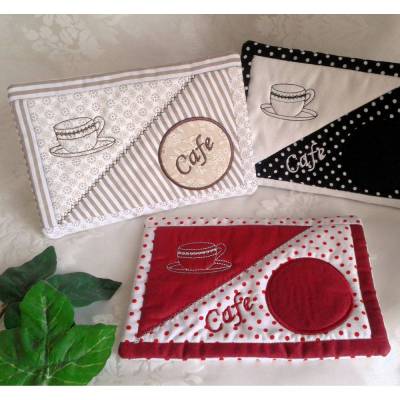 ITH Stickdatei Mug Rug Set Cafe