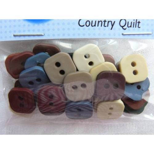 Dress it up Knöpfe    Quadrate    (1 Pck.)     Country Quilt    Kinderknöpfe