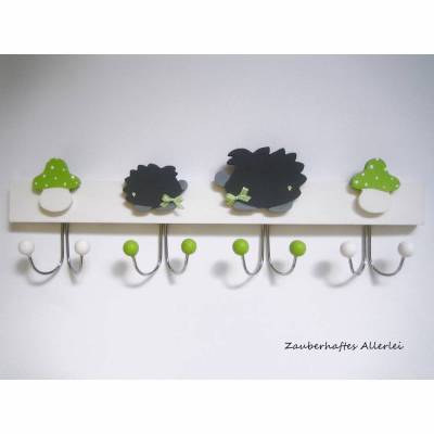 Kindergarderobe Garderobe Igel grün