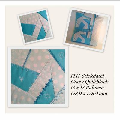 ITH Stickdatei Crazy Quiltblock 13x18