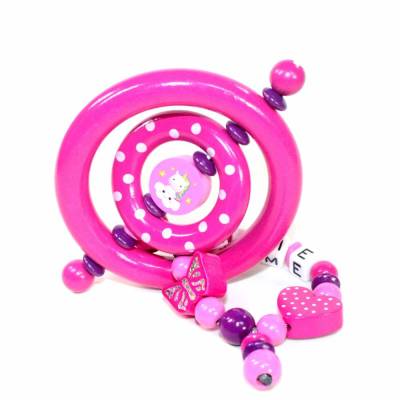 Greifring mit Namen Einhorn Unicorn Mädchen pink lila