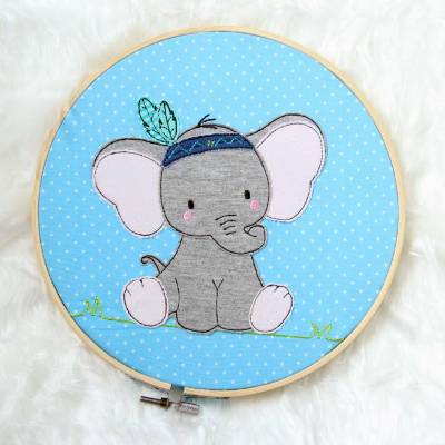 Stickdatei 3x Elefanten Doodle 13x18cm,Stickdatei, digitale Stickdatei,Stickdateien Indianer