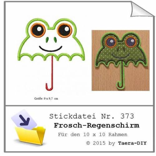 Stickdatei Frosch Regenschirm Nr. 373