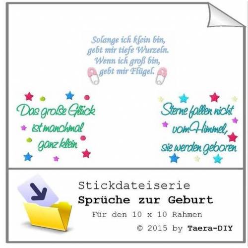 Stickdatei Serie S62 Sprüche zur Geburt