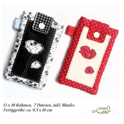ITH Stickdatei Handytasche Mohn