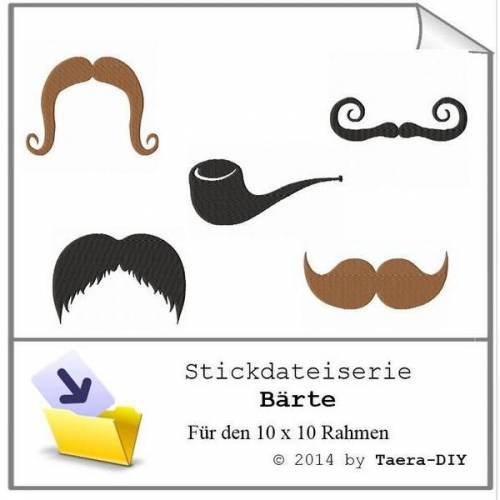 Stickdatei serie Bärte Bart