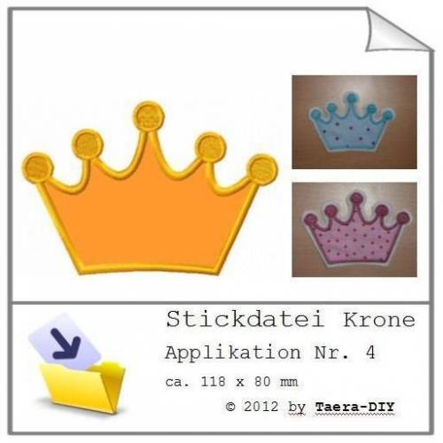 Stickdatei Applikation Krone Nr. 4