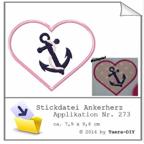 Stickdatei Anker Herz Nr. 273