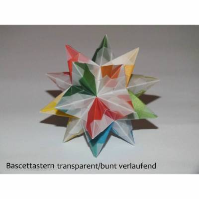 Origami Bastelset Bascetta 10 Sterne transparent/bunt 5,0 cm x 5,0 cm