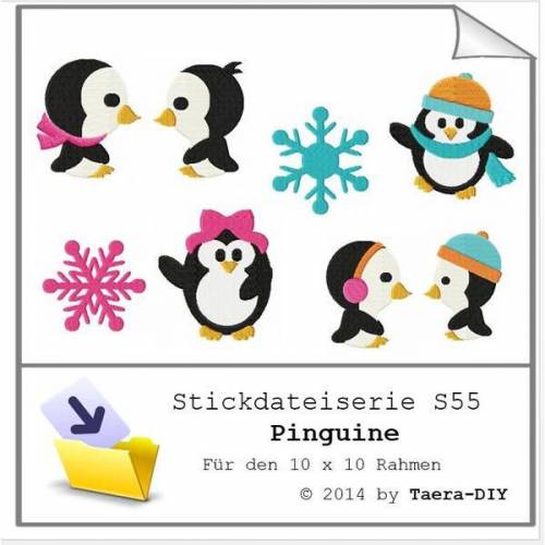 Stickdatei Serie S55 Pinguine