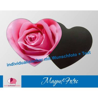 15 Magnetfotos | Herz - Rose