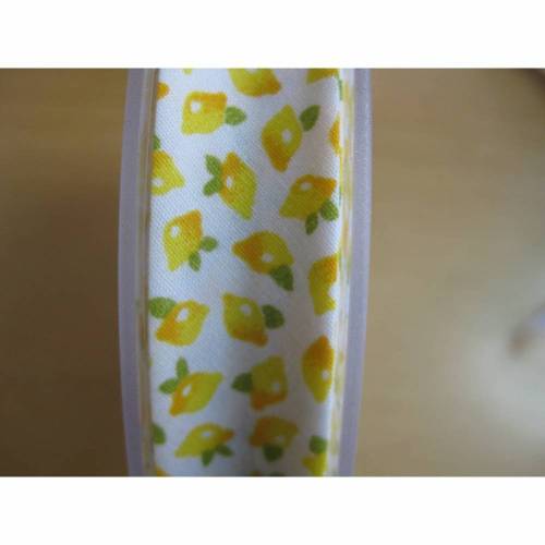 Schrägband,Einfassband  Zitrone Jobolino 18 mm weiß/gelb Oeko-Tex Standard 100  (1m/0,80 €)