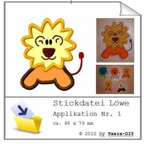 Stickdatei Applikation Löwe Nr. 1