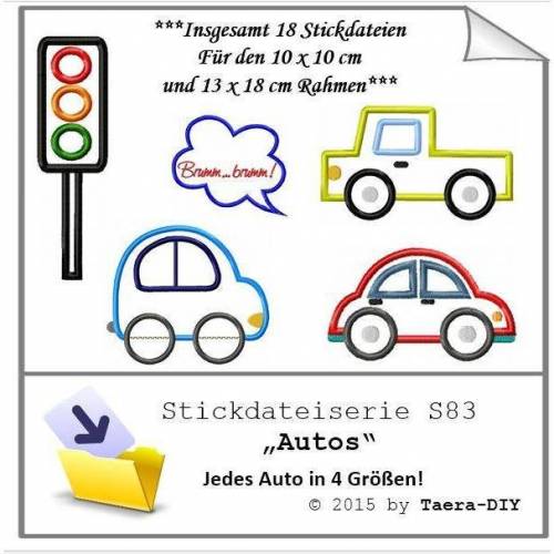 Stickdatei Serie Autos S 83