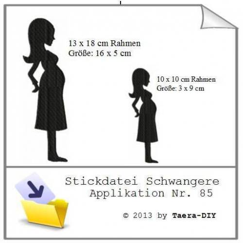 Stickdatei Schwangere Nr. 85 Scherenschnitt