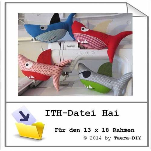 ITH - Datei In the Hopp Hai 13 x 18 Rahmen Kuscheltier