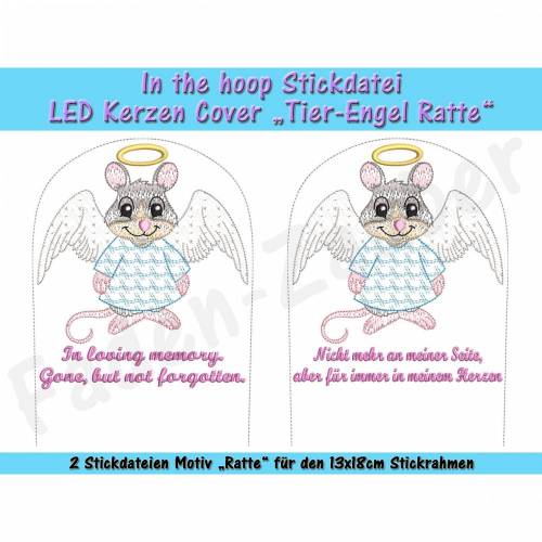 LED Kerzen-Cover Tier-Engel Ratte - ITH für den 13x18cm Rahmen