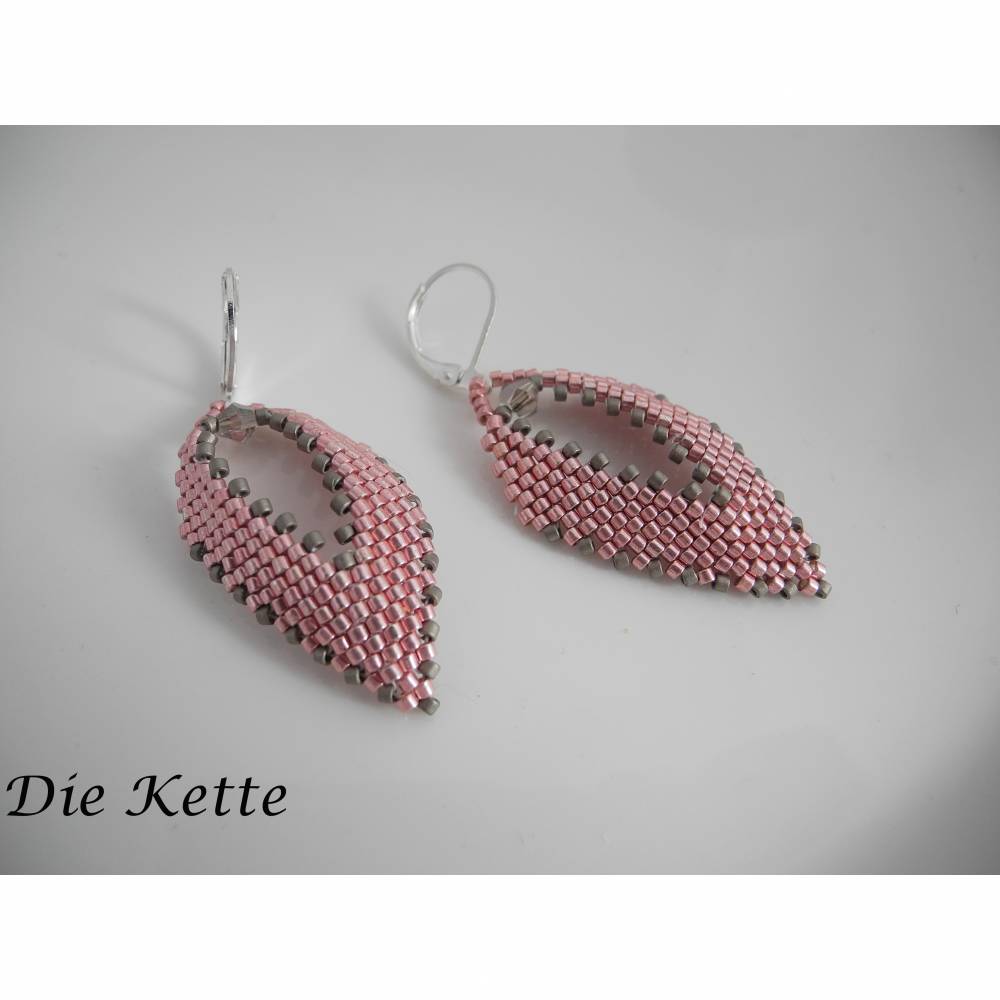 Ohrring Rosa Silber Peyote Bild 1