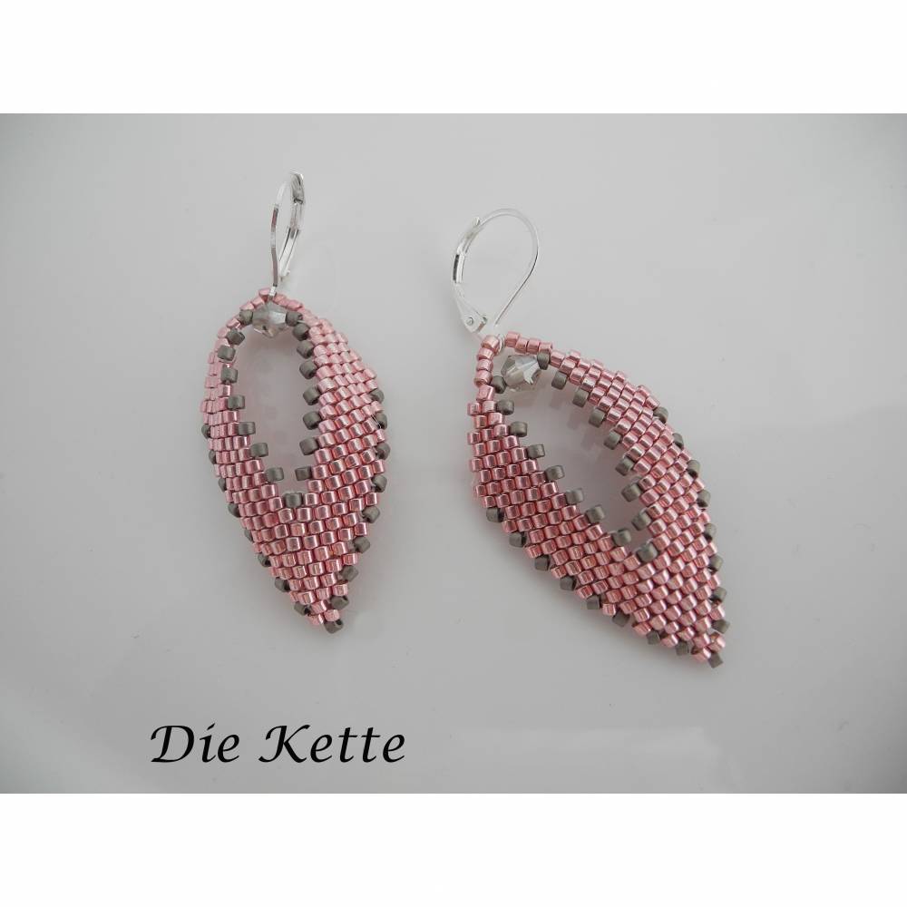 Ohrring Rosa Silber Peyote Bild 3