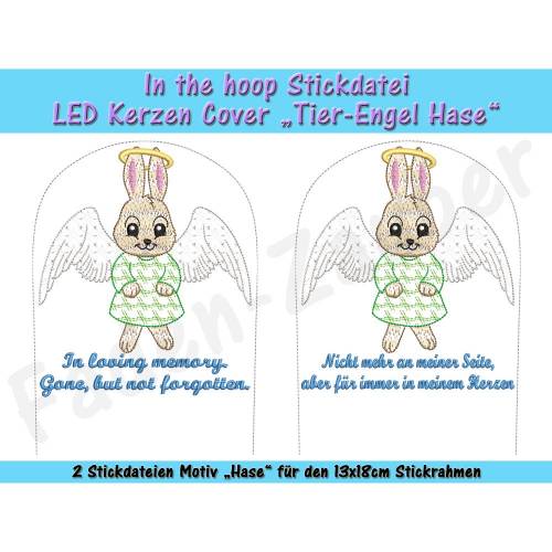 LED Kerzen-Cover Tier-Engel Hase - ITH für den 13x18cm Rahmen