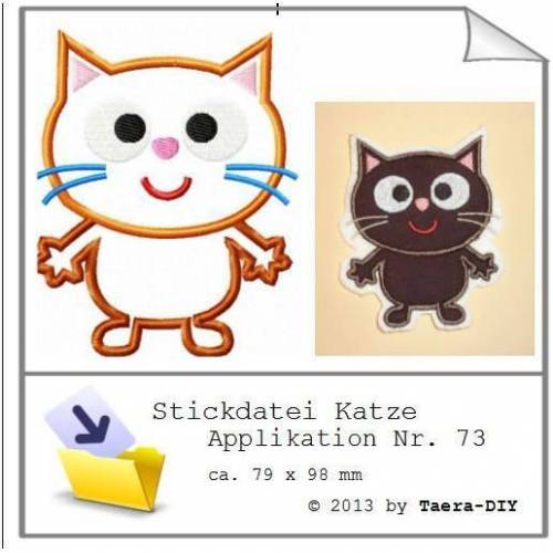 Stickdatei Katze Nr. 73 Applikation