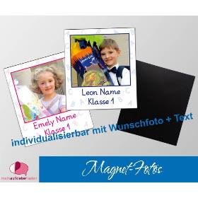 20 Magnetfotos - Polaroid-Design | personalisierbar mit Foto - Einschulung