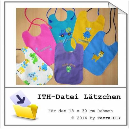 ITH - Datei  In the Hoop Lätzchen 18 x 30 Rahmen