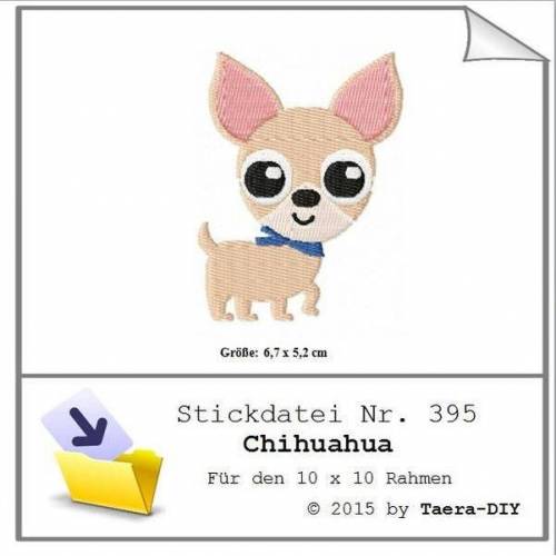 Stickdatei Chihuahua Nr. 395 Hund Füllstich
