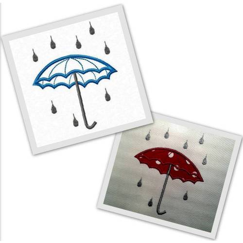 Stickdatei Applikation Regenschirm