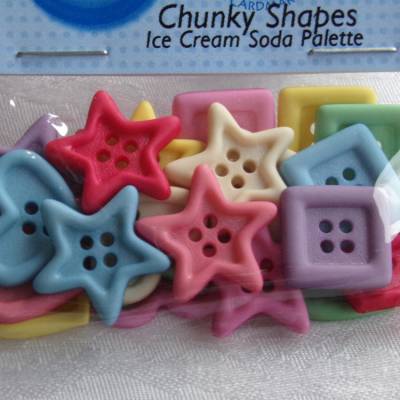 Dress it up Knöpfe    Sterne + Vierecke  (1 Pck.)      Chunky Shapes Ice Cream Soda Palette    Kinderknöpfe