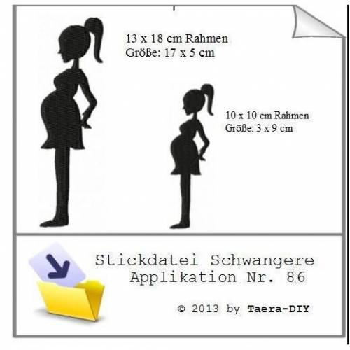 Stickdatei Schwangere Nr. 86 Scherenschnitt