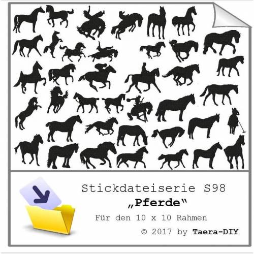 Stickdatei serie Pferde Westernreiten S98