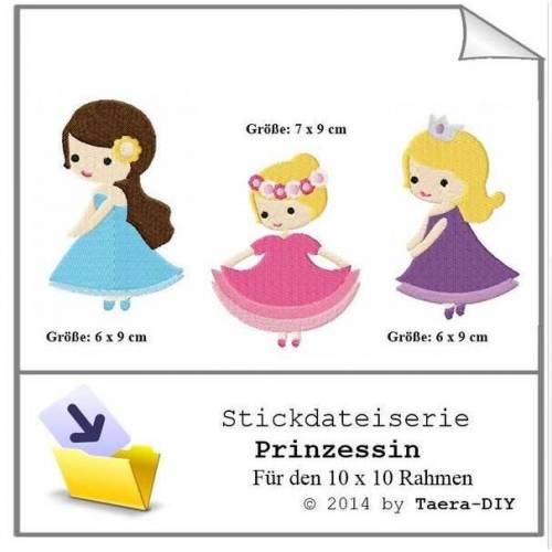Stickdatei Serie Prinzessin Mädchen Füllstich