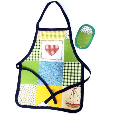 Kinderschürze mit Ofenhandschuh 
