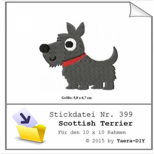 Stickdatei Scottish Terrier Nr. 399 Hund Füllstich