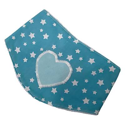 Baby Wende-Halstuch aus Baumwolle und Frottee blau mit Sterne