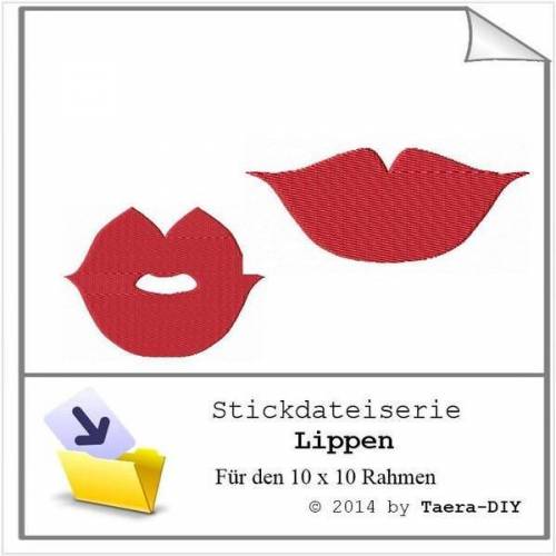 Stickdatei Serie Lippen Kussmund Frauenlippen