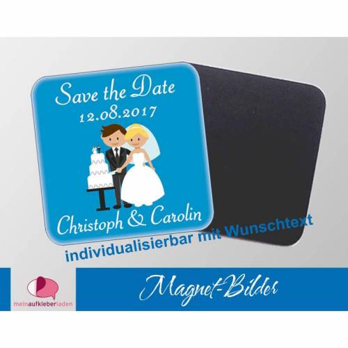 15 Magnetbilder | Save the Date - Brautpaar mit Hochzeitstorte -  Einladung zur Hochzeit, Gastgeschenke für Verlobung