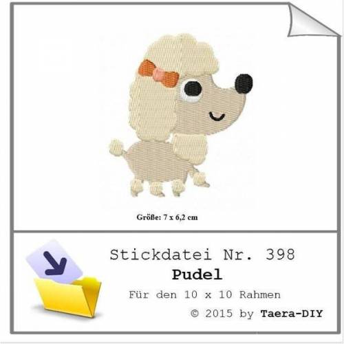 Stickdatei Pudel Nr. 398 Hund Füllstich