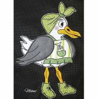 Möwe - Luisa die Küchenfee, Doodle / Stickdatei - Größen 179,5 x 117mm + 199,5 x 130mm