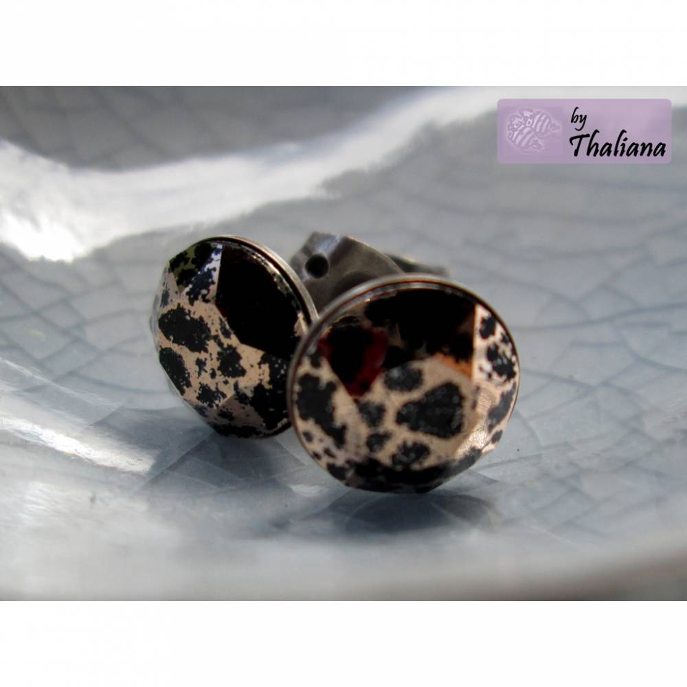 BLACK rose PATINA megafunkelige Glitzer-Ohrstecker Bild 1