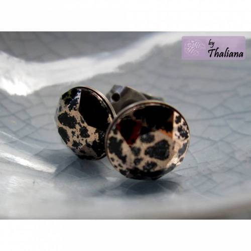 BLACK rose PATINA megafunkelige Glitzer-Ohrstecker