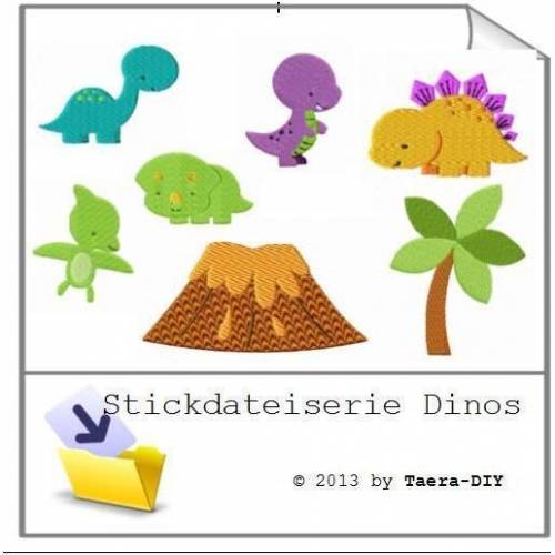 Stickdatei Serie Dinosaurier Dino