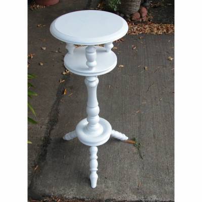 Blumenständer Shabby Chic DDR Berlin Grünau – Buchenholz, 60er, gedrechselt