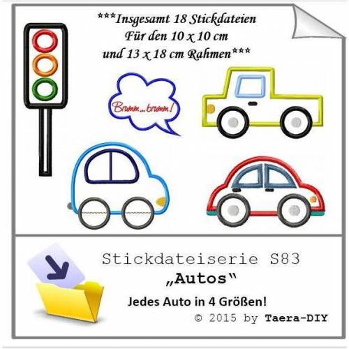 Stickdatei Serie Autos Fahrzeuge Auto Ampel  S 83