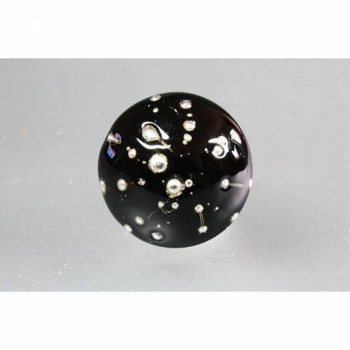 Silberring mit Glastop "Feinsilber", lampwork