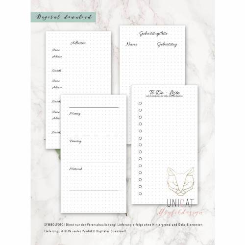Dotted Set / Bullet Journal Style für Ringbuchkalender Personal